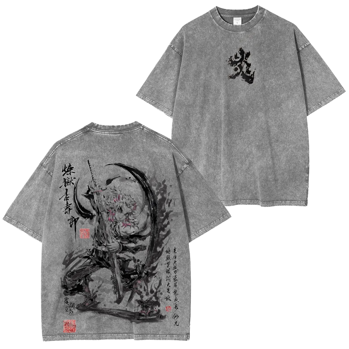T-SHIRT OVERSIZE KYOJURO RENGOKU | DEMON SLAYER-thumbmail-4