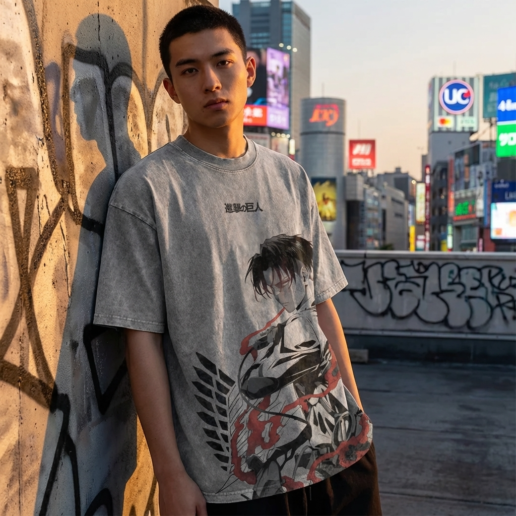 T-SHIRT OVERSIZE LEVI ACKERMAN | ATTAQUE DES TITANS